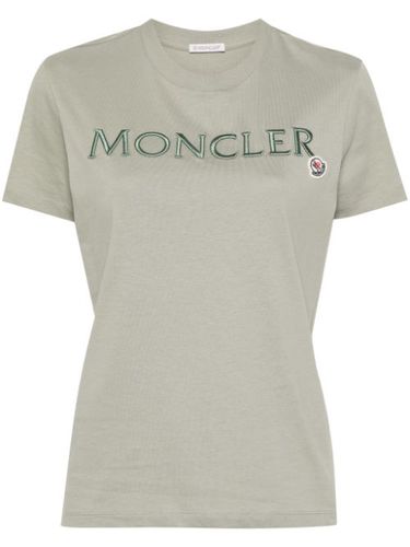 T-shirt en coton à logo brodé - Moncler - Modalova