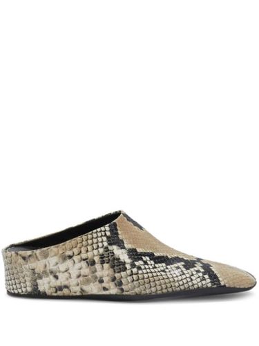 Mules en cuir à effet peau de serpent - Jil Sander - Modalova