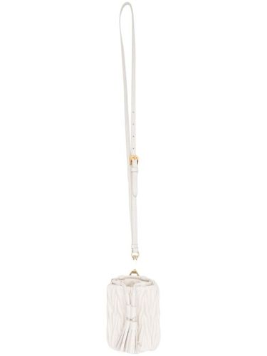 Sac seau en cuir à plaque logo - Miu Miu - Modalova