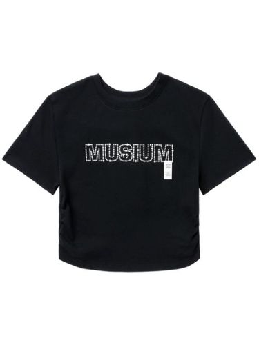 T-shirt crop en coton à logo pailleté - Musium Div. - Modalova