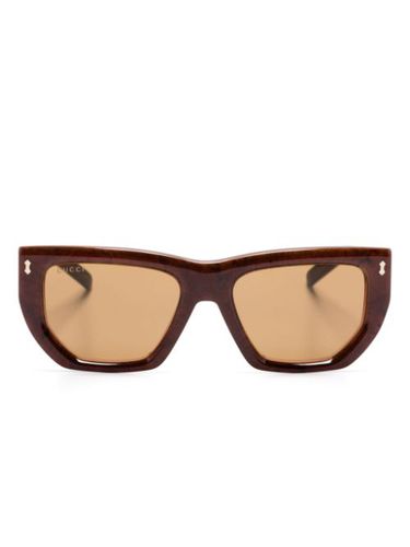 Lunettes de soleil à monture rectangulaire - Gucci Eyewear - Modalova