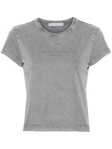 T-shirt crop à logo embossé - Alexander Wang - Modalova