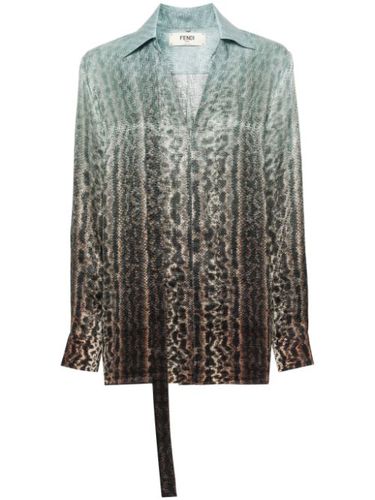 Chemise en soie à imprimé animalier - FENDI - Modalova