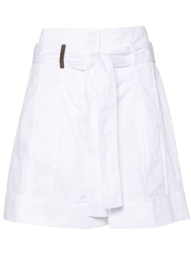 Short en popeline à taille ceinturée - Peserico - Modalova