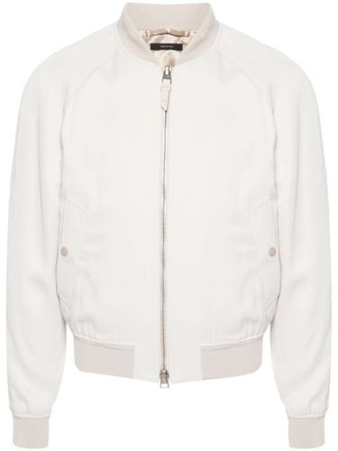 Veste bomber à détails en cuir - TOM FORD - Modalova