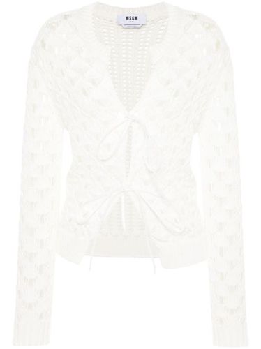 Cardigan en maille ajourée - MSGM - Modalova