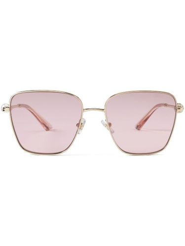 Lunettes de soleil à ornements en cristal - Jimmy Choo Eyewear - Modalova