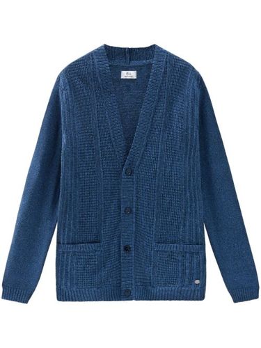 Cardigan en maille nervurée à col v - Woolrich - Modalova