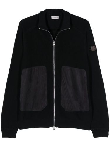 Cardigan à empiècements en daim - Moncler - Modalova