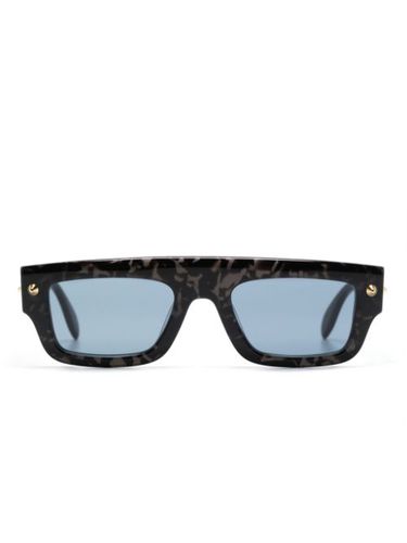 Lunettes de soleil rectangulaires à détails de clous - Alexander McQueen Eyewear - Modalova