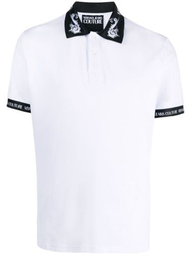 Chemise en coton à bande logo - Versace Jeans Couture - Modalova