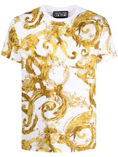 T-shirt en coton à imprimé Baroque - Versace Jeans Couture - Modalova