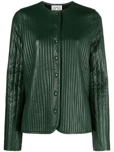 Veste bomber matelassée en cuir - TOTEME - Modalova