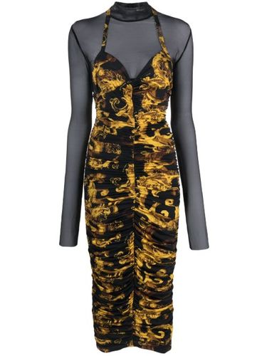 Robe mi-longue à imprimé Barocco - Versace Jeans Couture - Modalova