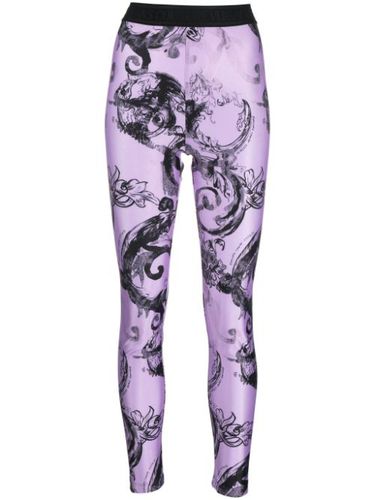 Legging imprimé à taille logo - Versace Jeans Couture - Modalova