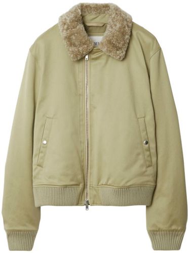 Veste bomber à col en peau lainée - Burberry - Modalova