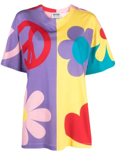 T-shirt en coton à imprimé graphique - MOSCHINO JEANS - Modalova