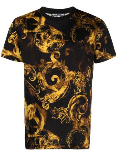 T-shirt en coton à imprimé Baroque - Versace Jeans Couture - Modalova