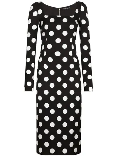 Robe mi-longue à pois - Dolce & Gabbana - Modalova