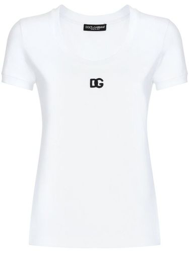 T-shirt à logo brodé - Dolce & Gabbana - Modalova