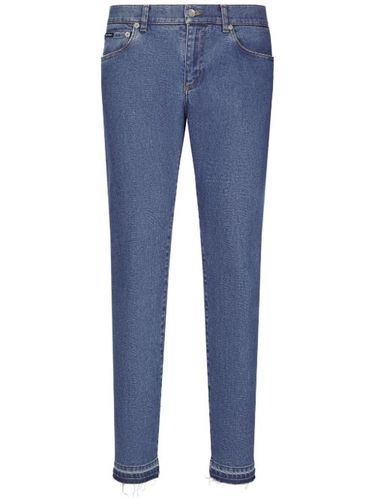 Jean slim à patch logo - Dolce & Gabbana - Modalova