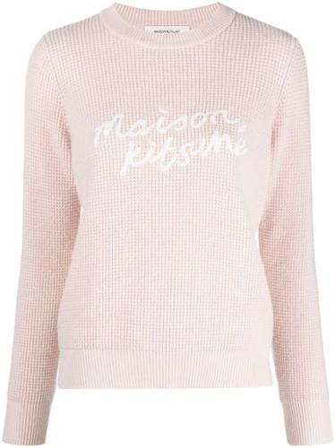 Pull en maille gauffrée à logo brodé - Maison Kitsuné - Modalova