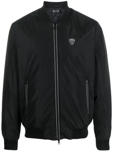 Veste bomber zippée à patch logo - Ea7 Emporio Armani - Modalova