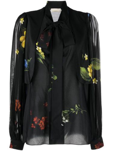 Chemise en soie à fleurs - Elie Saab - Modalova