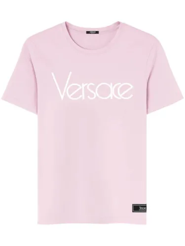 T-shirt en coton à logo imprimé - Versace - Modalova