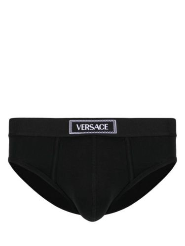 Slip en coton à bande logo 90s - Versace - Modalova