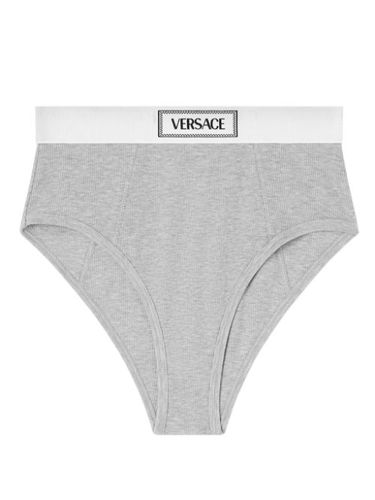 Culotte nervurée à taille logo - Versace - Modalova