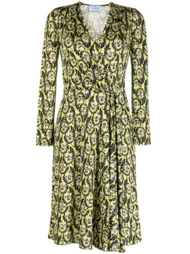 Abstract-print silk dress - Prada Pre-Owned - Modalova