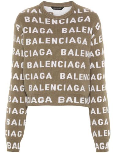 Pull en laine à logo intarsia - Balenciaga - Modalova