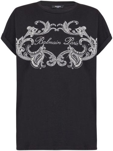 T-shirt en coton à logo imprimé - Balmain - Modalova