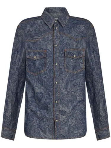 Veste en jean à imprimé cachemire - ETRO - Modalova