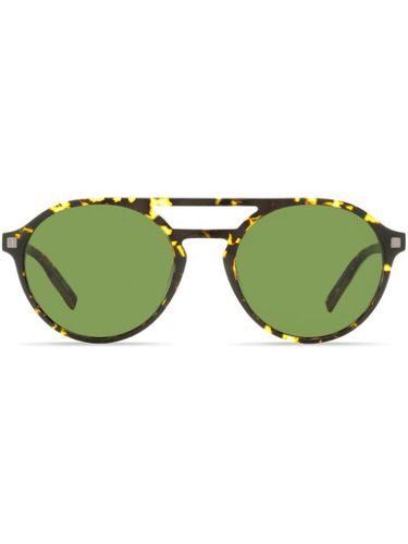 Lunettes de soleil rondes à effet écailles de tortue - Zegna - Modalova