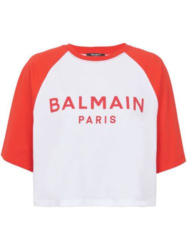 T-shirt en coton à logo imprimé - Balmain - Modalova