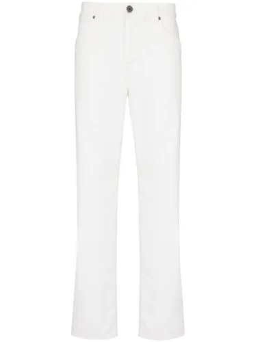 Jean droit à logo brodé - Balmain - Modalova