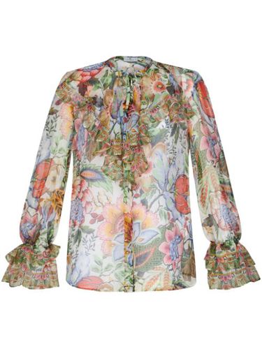 Chemise volantée en soie à fleurs - ETRO - Modalova