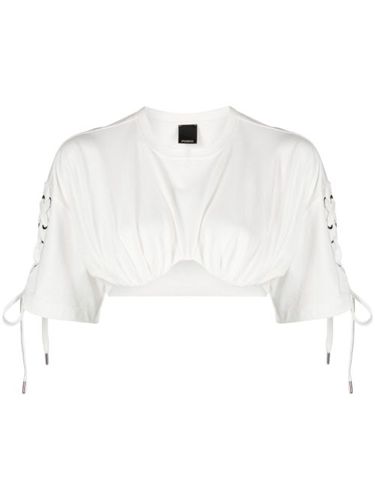 T-shirt crop à détail de laçage - PINKO - Modalova