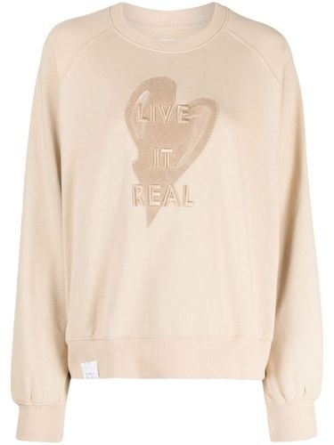 Sweat zippé à slogan brodé - izzue - Modalova