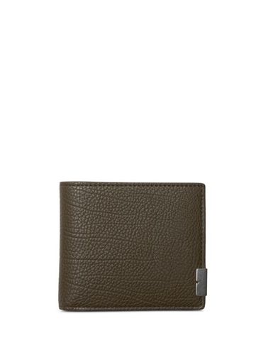 Portefeuille pliant en cuir à plaque B - Burberry - Modalova