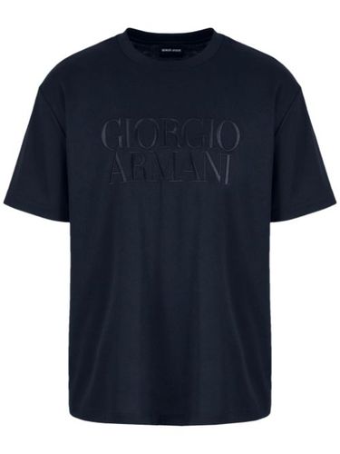 T-shirt en coton à logo brodé - Giorgio Armani - Modalova