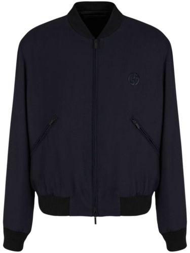 Veste en cachemire mélangé à logo brodé - Giorgio Armani - Modalova