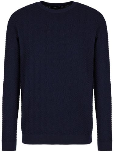 Pull en laine mélangée à maille chevrons - Giorgio Armani - Modalova