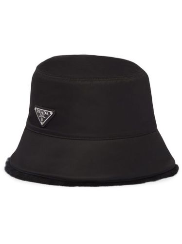 Bob en peau lainée à logo triangle - Prada - Modalova