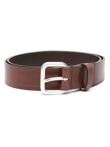 Ceinture en cuir à plaque logo Oval-D - Diesel - Modalova