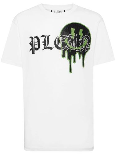 T-shirt en coton Smile à ornements strassés - Philipp Plein - Modalova