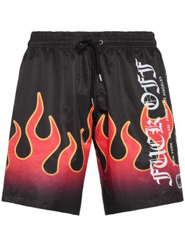 Short de bain à imprimé flammes - Philipp Plein - Modalova