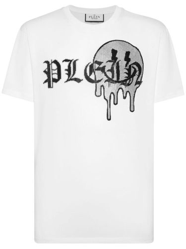 T-shirt en coton à logo strassé - Philipp Plein - Modalova